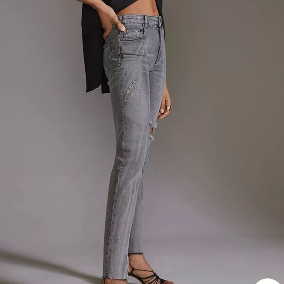 Pilcro High-Rise Vintage Straight Jeans in Carbon - Picture 4 of 5